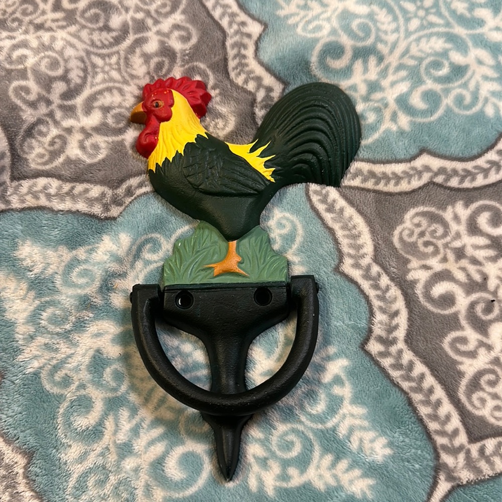 Cast Iron Door knocker Rooster 71/2” by 4”
